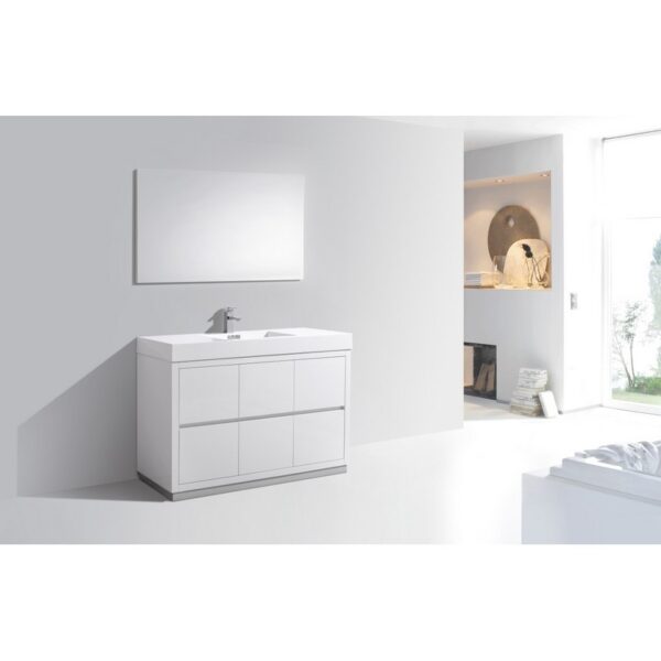 Kubebath FMB48 Bliss 47 1/4 Inch Free Standing Single Sink Bath Vanity