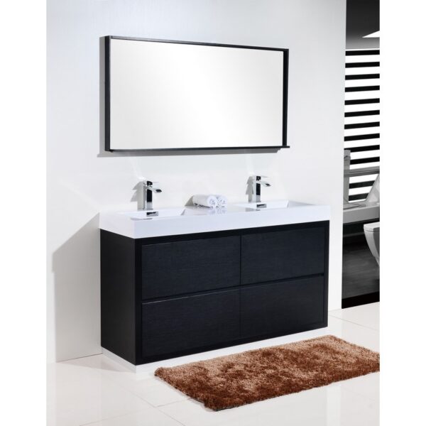 Kubebath FMB60D Bliss 59 1/4 Inch Free Standing Double Sink Bath Vanity