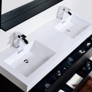 Kubebath FMB60D Bliss 59 1/4 Inch Free Standing Double Sink Bath Vanity