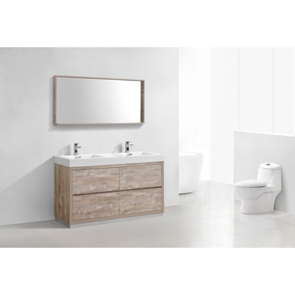 Kubebath FMB60D Bliss 59 1/4 Inch Free Standing Double Sink Bath Vanity