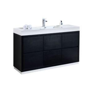 Kubebath FMB60S Bliss 59 Inch Free Standing Single Sink Bath Vanity