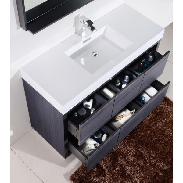 Kubebath FMB60S Bliss 59 Inch Free Standing Single Sink Bath Vanity