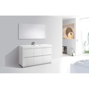 Kubebath FMB60S Bliss 59 Inch Free Standing Single Sink Bath Vanity