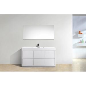 Kubebath FMB60S Bliss 59 Inch Free Standing Single Sink Bath Vanity