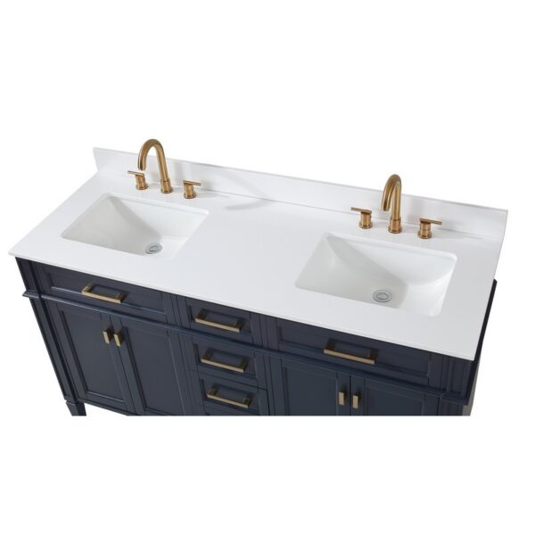 Chans Furniture GD-1808-D60NB 60 Inches Tennant Brand Durand Modern Double Sink Bathroom Vanity In Navy Blue