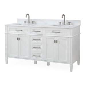 Chans Furniture GD-1808-D60NB 60 Inches Tennant Brand Durand Modern Double Sink Bathroom Vanity In Navy Blue