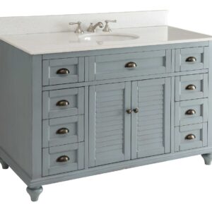 Chans Furniture GD-28328BU-QT Glennville 49 Inch Blue Bathroom Sink Vanity