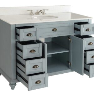 Chans Furniture GD-28328BU-QT Glennville 49 Inch Blue Bathroom Sink Vanity