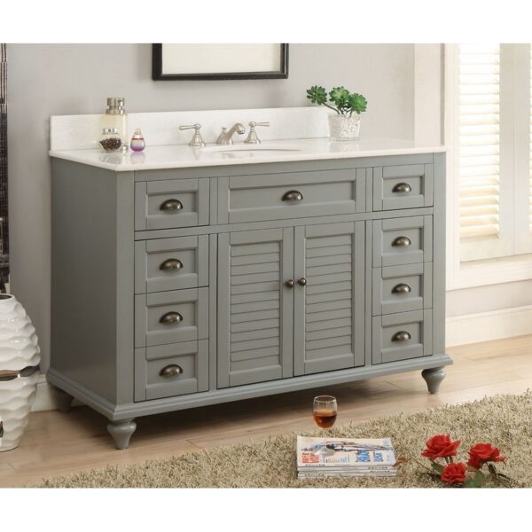 Chans Furniture GD-28329CK 49 Inches Benton Collection Cottage Style Glennville Single Sink Bathroom Vanity