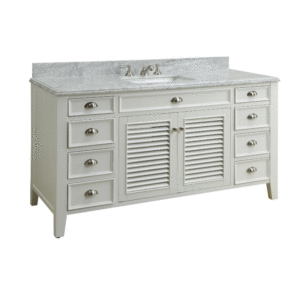 Chans Furniture GD-3028Q60S Kalani 60 Inch Freestanding Transitional Style Bathroom Vanity in White