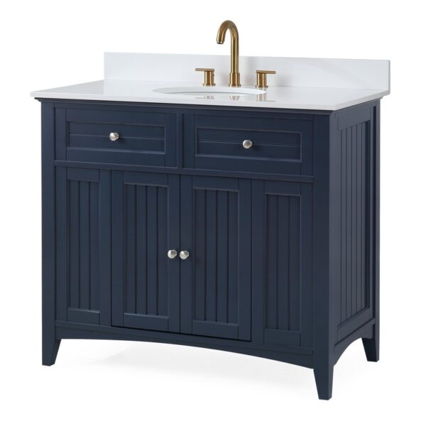 Chans Furniture GD-47535NB 42 Inches Thomasville Cottage Style Single Sink Bathroom Vanity In Navy Blue