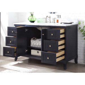 Chans Furniture GD-9717NB 49 Inches Algar Modern Contemporary Bathroom Vanity In Navy Blue