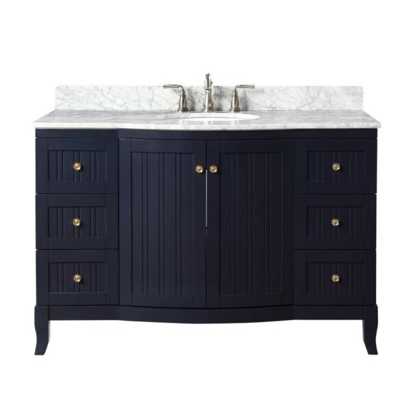 Chans Furniture GD-9717NB 49 Inches Algar Modern Contemporary Bathroom Vanity In Navy Blue