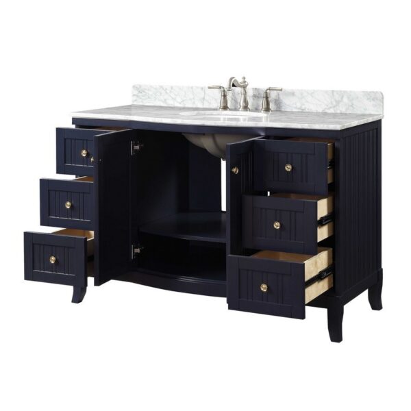 Chans Furniture GD-9717NB 49 Inches Algar Modern Contemporary Bathroom Vanity In Navy Blue