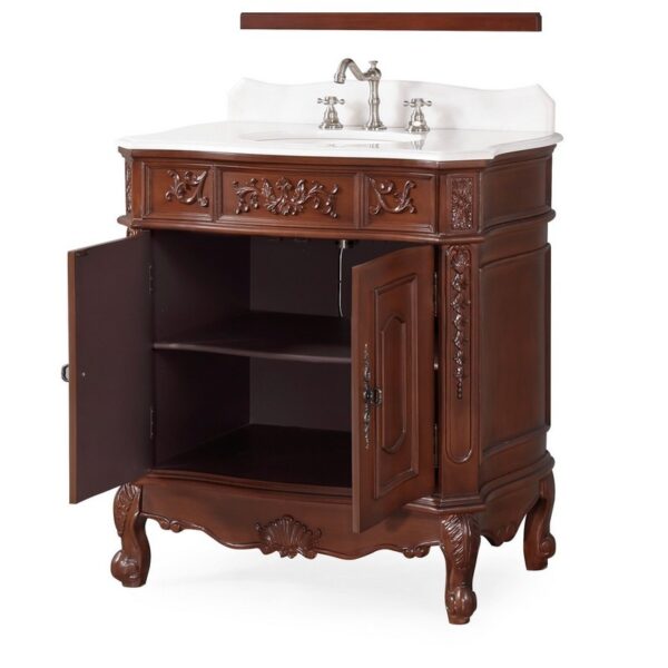 Chans Furniture HF021W-TK 33 Inches Classic Style Benson Single Sink Bathroom Vanity