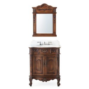 Chans Furniture HF080W-TK 30 Inches Benton Collection Old Timer Classic Ellenton Single Sink Bathroom Vanity