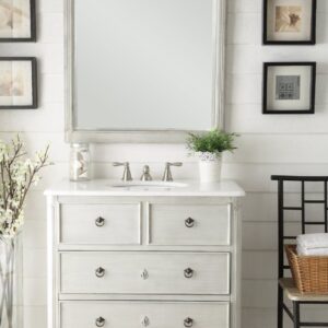 Chans Furniture HF081CK Daleville 34 Inch Distressed Grey Bathroom Sink Vanity