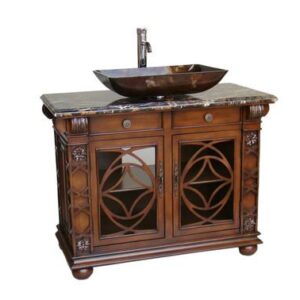 Chans Furniture HF-1217GF Vigo 42 Inch Cherry Wood Vessel Sink Bathroom Vanity