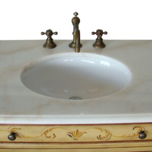 Chans Furniture HF2263 Camarin 32 Inch Soft Beige Hand Painted Bathroom Sink Vanity