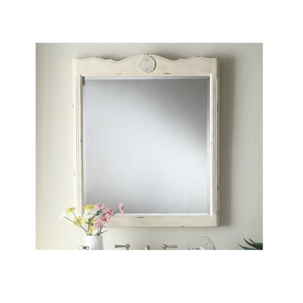 Chans Furniture HF832WP/MIR-081WP Daleville 31.5 Inch Distressed Creme Mirror