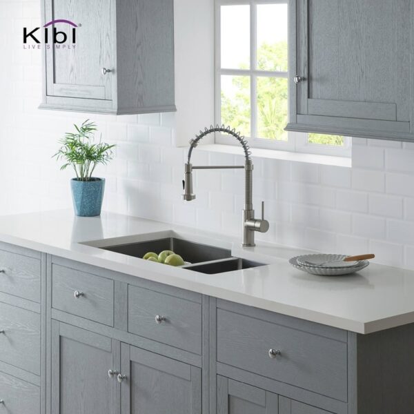 KIBI USA K1-D32 32 Inch Handcrafted Stainless Steel Double Basin Undermount Kitchen Sink with Strainers and Grids