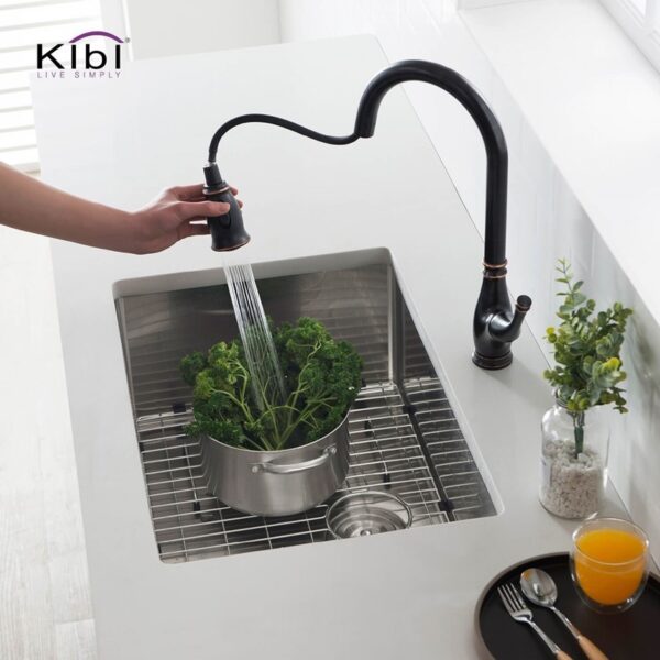 KIBI USA K1-S28 28 Inch Handcrafted Undermount Single Bowl Stainless Steel Kitchen Sink