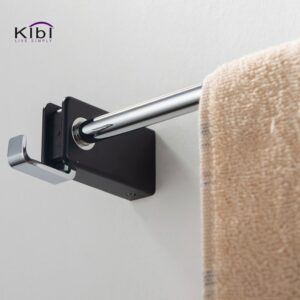 KIBI USA KBA1003 Artis 23 5/8 Inch Wall Mounted Towel Bar with Hook