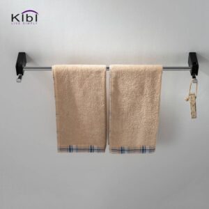 KIBI USA KBA1003 Artis 23 5/8 Inch Wall Mounted Towel Bar with Hook