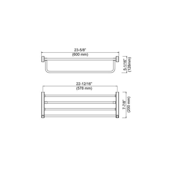 KIBI USA KBA1004 Artis 23 5/8 Inch Wall Mounted Towel Rack with Hook