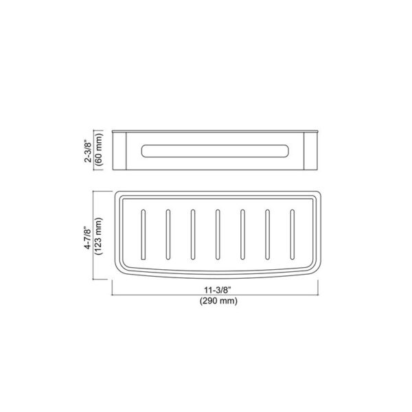 KIBI USA KBA1202CH Deco 11 3/8 Inch Wall Mounted Front Basket - Chrome