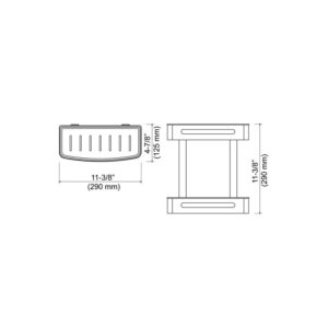 KIBI USA KBA1204CH Deco 11 3/8 Inch Wall Mounted Front Basket - Chrome