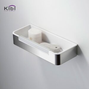 KIBI USA KBA1205CH Deco 11 3/8 Inch Wall Mounted Shower Basket - Chrome