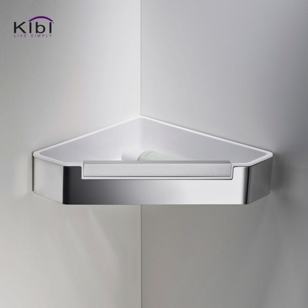 KIBI USA KBA1206CH Deco 8 5/8 Inch Wall Mounted Shower Basket - Chrome