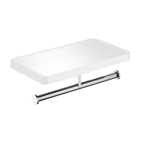 KIBI USA KBA1208 Deco 9 5/8 Inch Wall Mounted Tissue Holder with Shelf