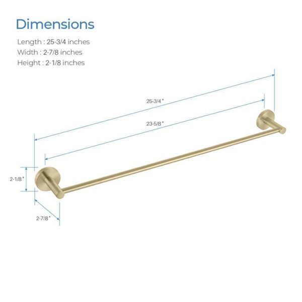 KIBI USA KBA1404 Circular 25 3/4 Inch Bathroom Towel Bar