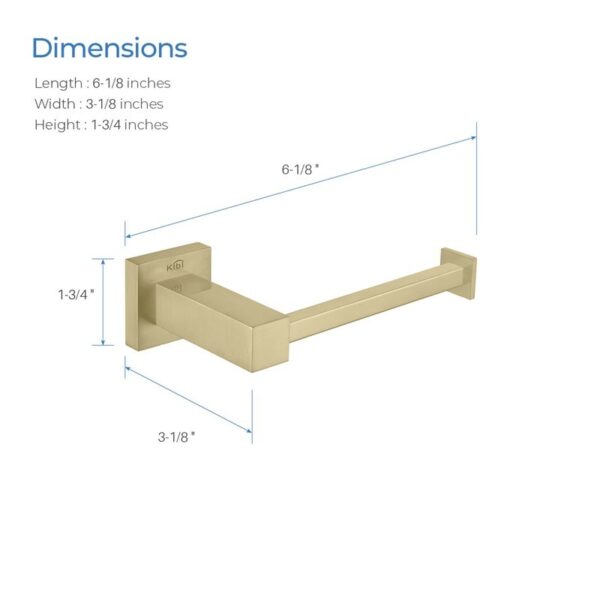 KIBI USA KBA1502 Cube 6 1/8 Inch Bathroom Toilet Paper Holder