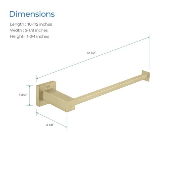 KIBI USA KBA1503 Cube 10 1/2 Inch Bathroom Towel Bar