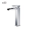 KIBI USA KBF1005 Waterfall 10 7/8 Inch Single Hole Deck Mounted Lead Free Solid Brass Single Handle Bathroom Sink Faucet