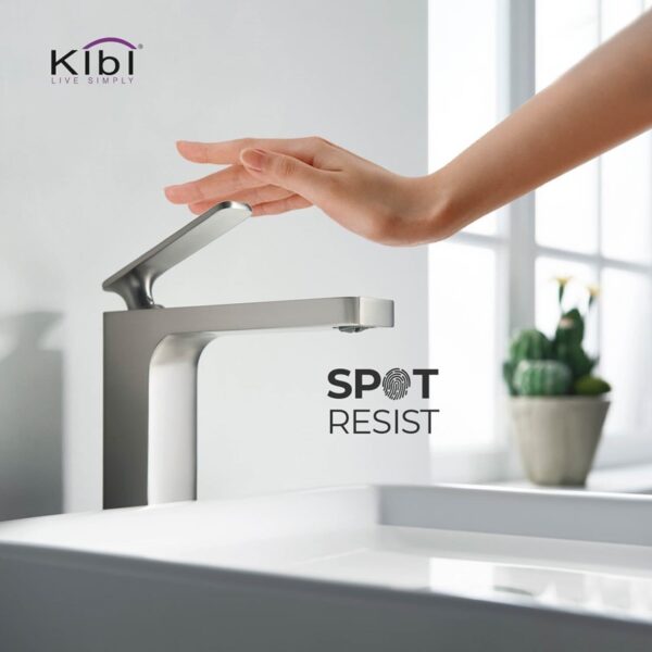 KIBI USA KBF1007 Infinity 10 1/2 Inch Single Hole Deck Mounted Lead Free Solid Brass Single Handle Bathroom Vanity Sink Faucet