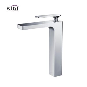 KIBI USA KBF1007 Infinity 10 1/2 Inch Single Hole Deck Mounted Lead Free Solid Brass Single Handle Bathroom Vanity Sink Faucet