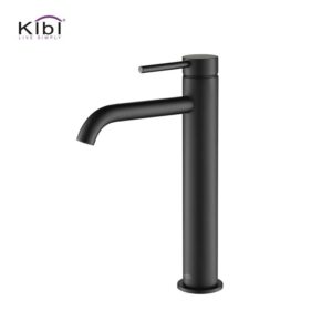 KIBI USA KBF1009 Circular 11 3/8 Inch Single Hole Deck Mounted Luxury Solid Brass Single Hole Bathroom Vessel Sink Faucet