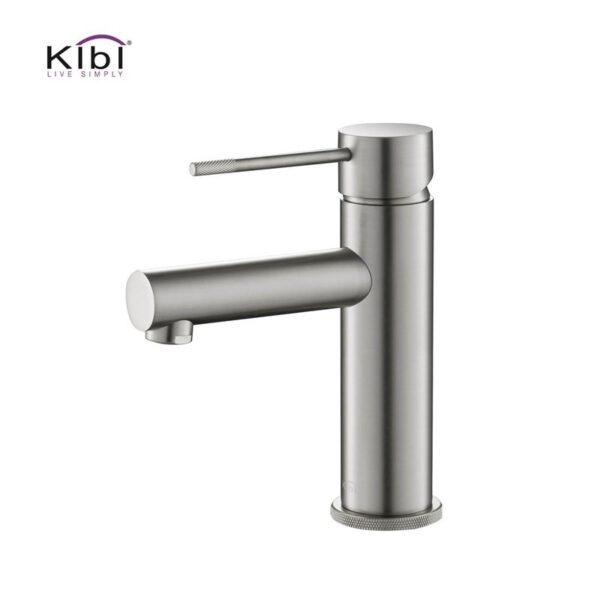 KIBI USA KBF1010 Circular X 6 7/8 Inch Single Hole Deck Mounted Luxury Solid Brass Single Hole Bathroom Faucet