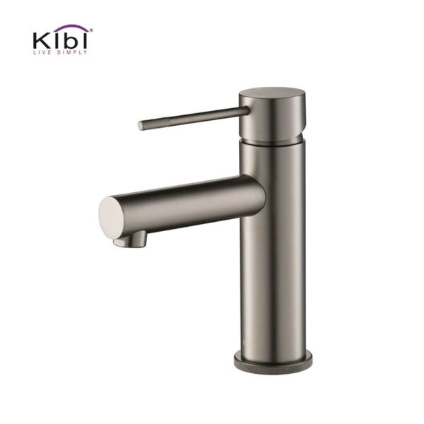 KIBI USA KBF1010 Circular X 6 7/8 Inch Single Hole Deck Mounted Luxury Solid Brass Single Hole Bathroom Faucet