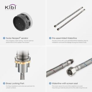 KIBI USA KBF1013 Victorian 11 1/8 Inch Single Hole Deck Mounted Lead Free Brass Bathroom Vanity Sink Faucet