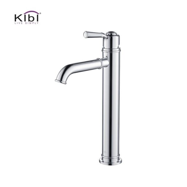 KIBI USA KBF1013 Victorian 11 1/8 Inch Single Hole Deck Mounted Lead Free Brass Bathroom Vanity Sink Faucet