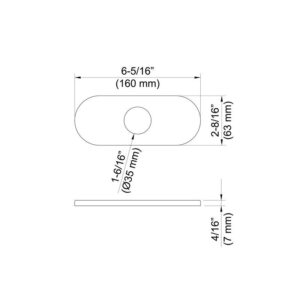 KIBI USA KFC100 6 3/8 Inch Bathroom Faucet Hole Cover