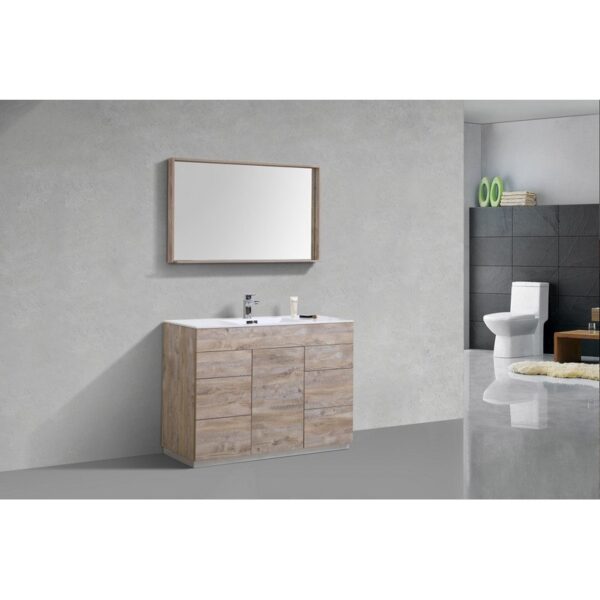 Kubebath KFM48S-NW Milano 48 Inch Single Sink Nature Wood Modern Bathroom Vanity