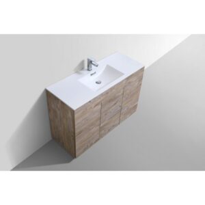 Kubebath KFM48S-NW Milano 48 Inch Single Sink Nature Wood Modern Bathroom Vanity