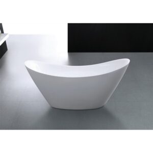 Kubebath KB KFST2768 Kube Luna 67 3/4 X 28 3/8 Inch Rectangular Acrylic Freestanding Bathtub