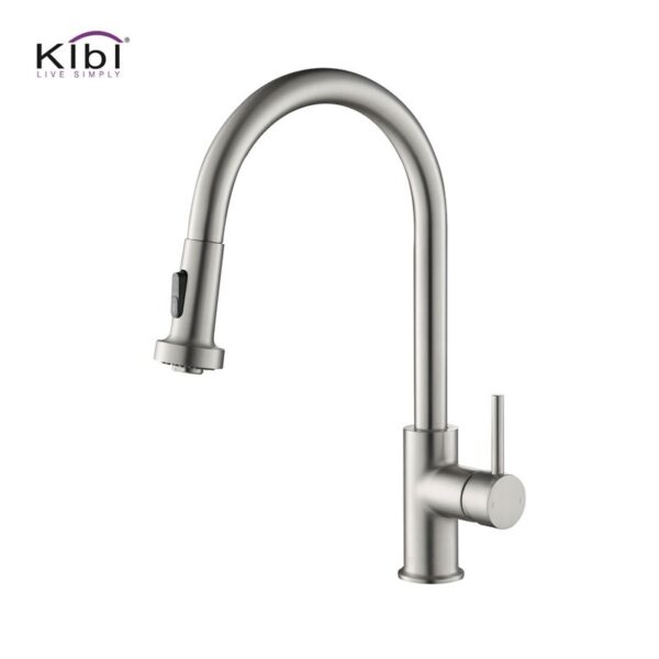 KIBI USA KKF2002 Casa 16 1/2 Inch Single Hole Deck Mount Single Level Pull-Down Kitchen Faucet with Sprayer